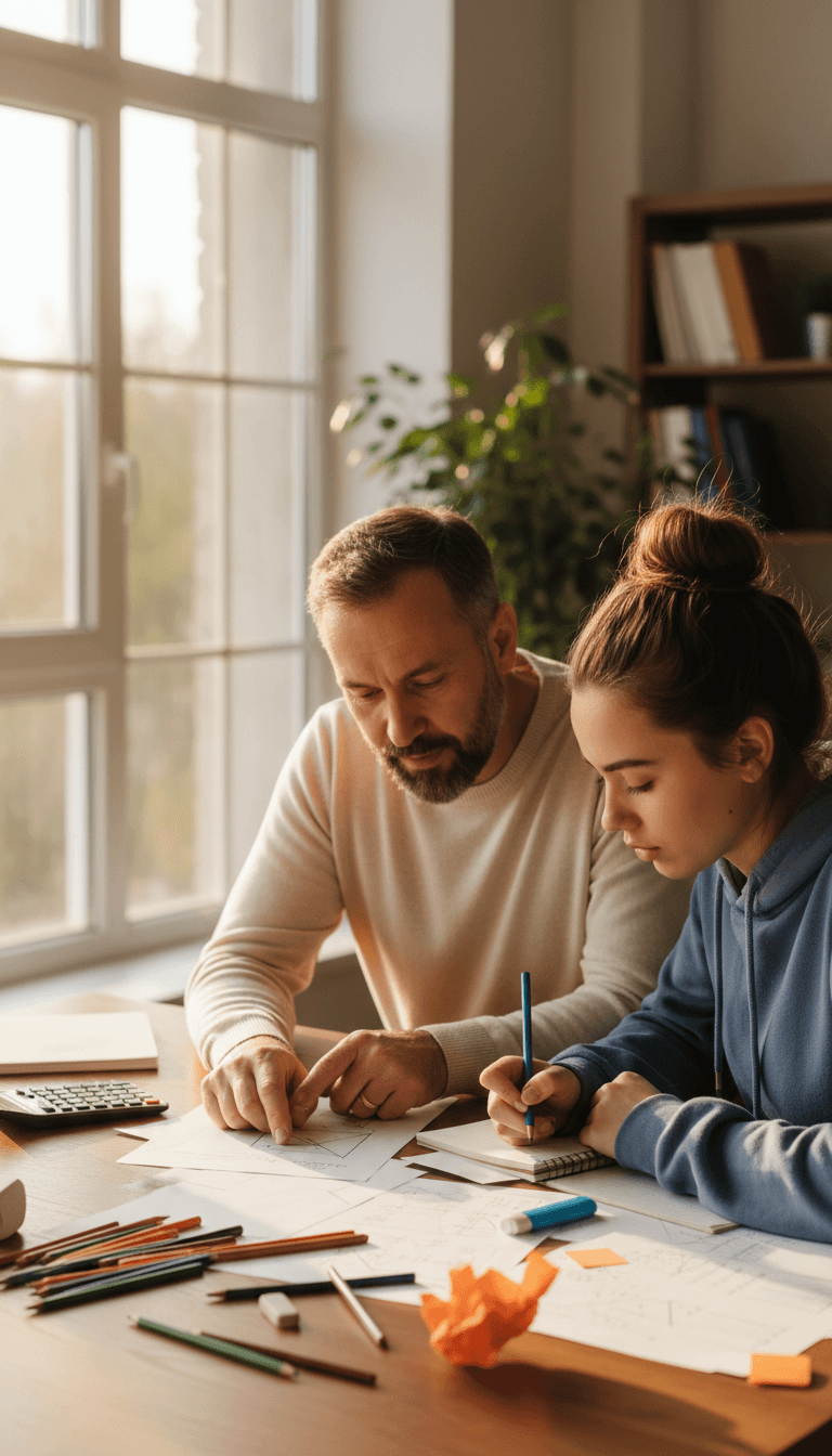 Vektor Academia professor providing personalized math tutoring to a student in Lima